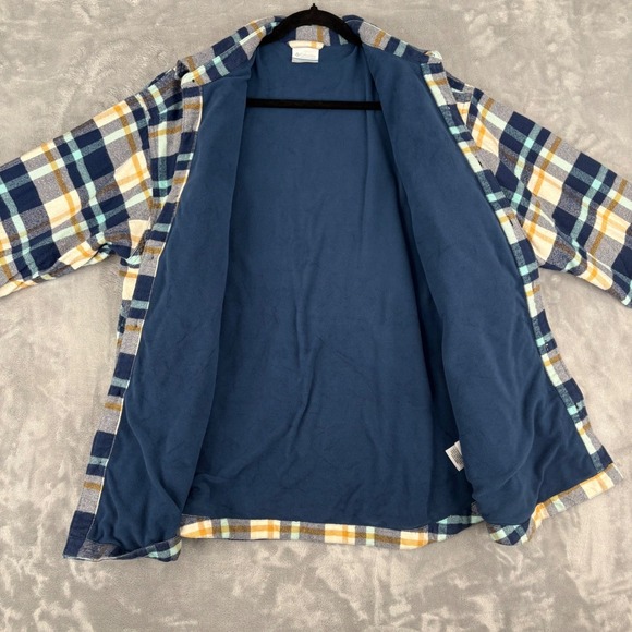 Columbia PFG Flannel Shirt Shacket Jacket Men XL Fleece Lined Plaid Blue Outdoor - Picture 8 of 16